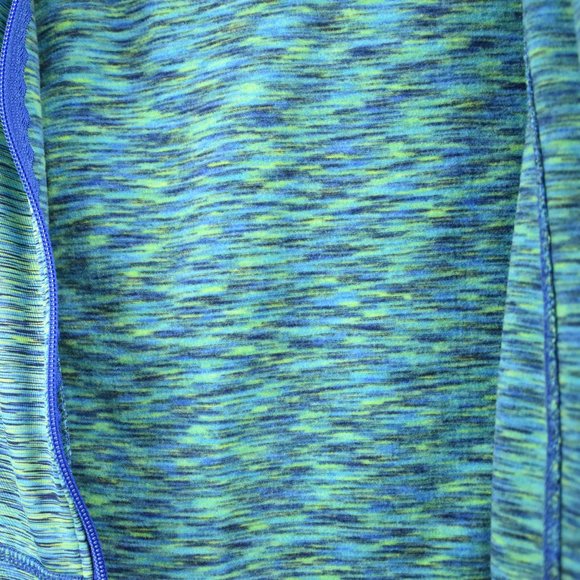 RBX Blue and Green Fleece Lined Workout Zip Up Athlete Hoodie Jacket Size Medium - Picture 9 of 10